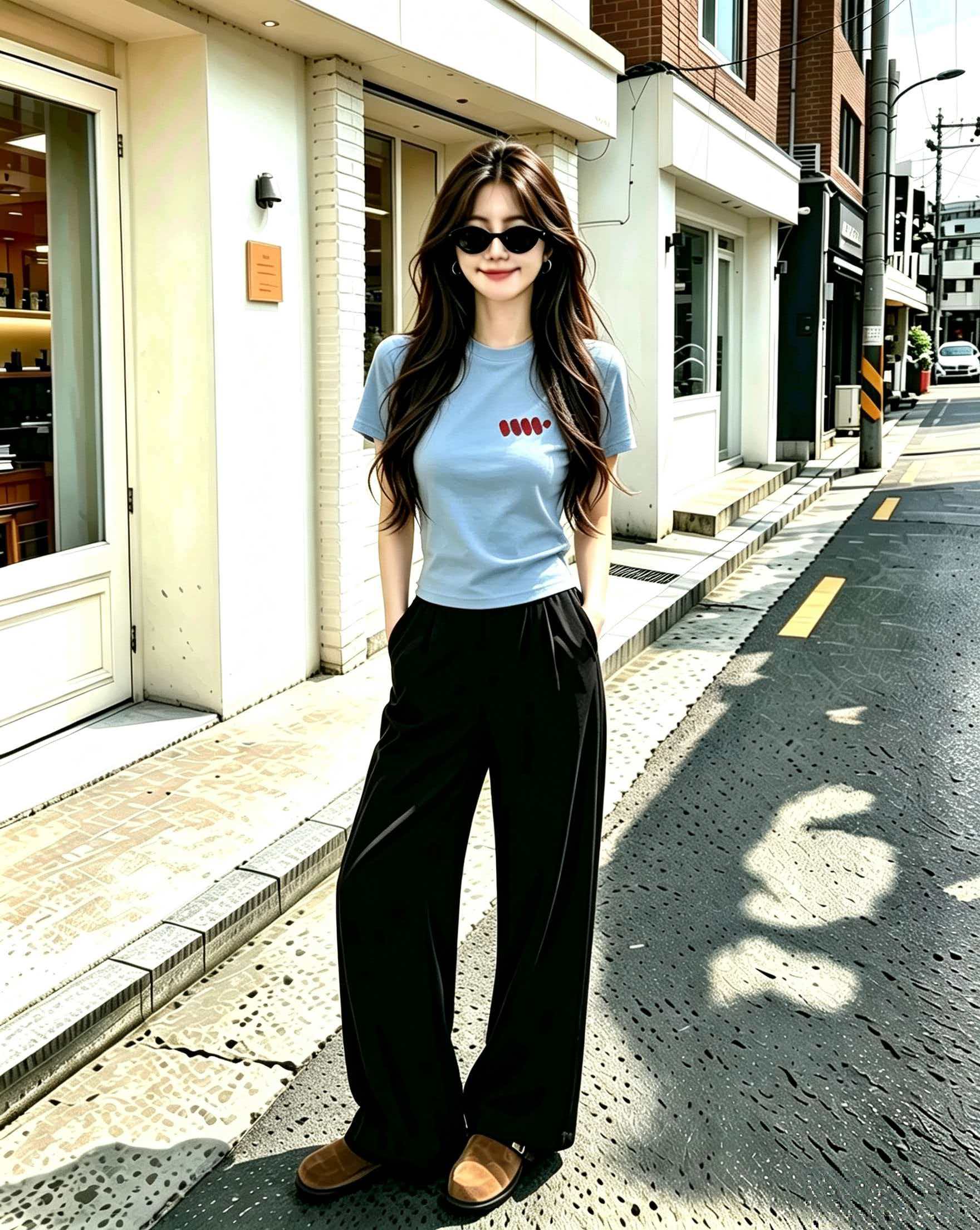 Casual Blue Loose Print T-Shirt for Women Summer 2026 Short Sleeve Top - Image 3