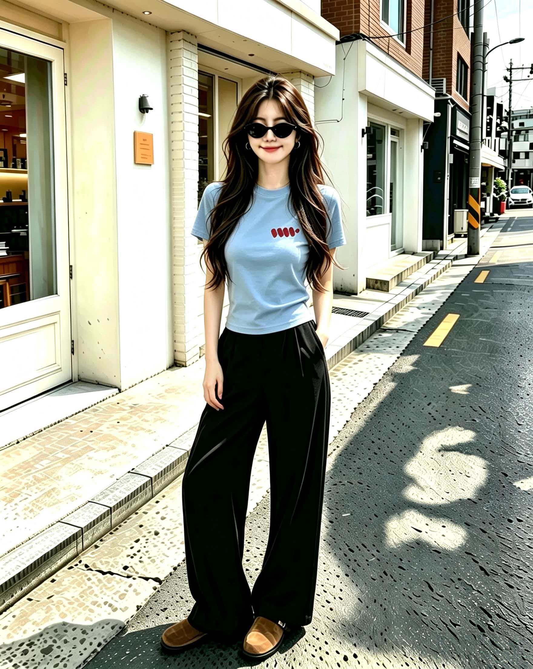 Casual Blue Loose Print T-Shirt for Women Summer 2026 Short Sleeve Top - Image 4