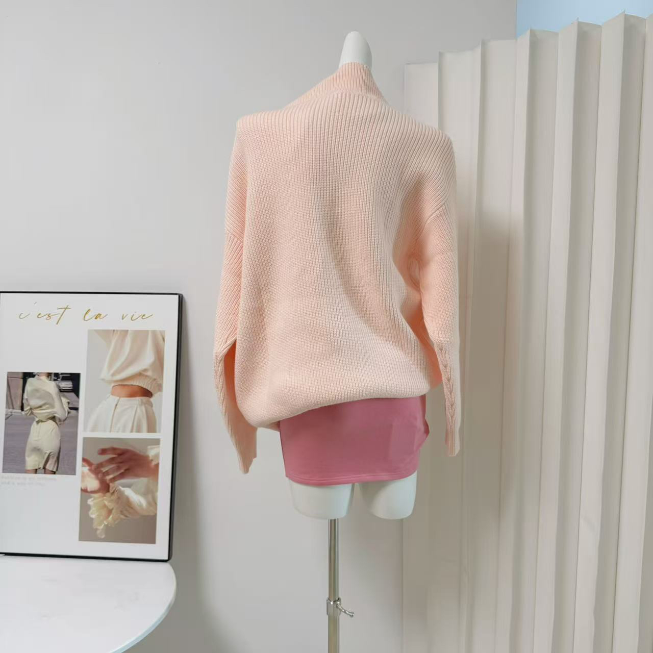 Women's Deep V-Neck Knit Sweater Set Korean Style Soft Warm Slimming Top - Image 5
